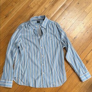 Todd Snyder Blue and White Striped Button Down Shirt